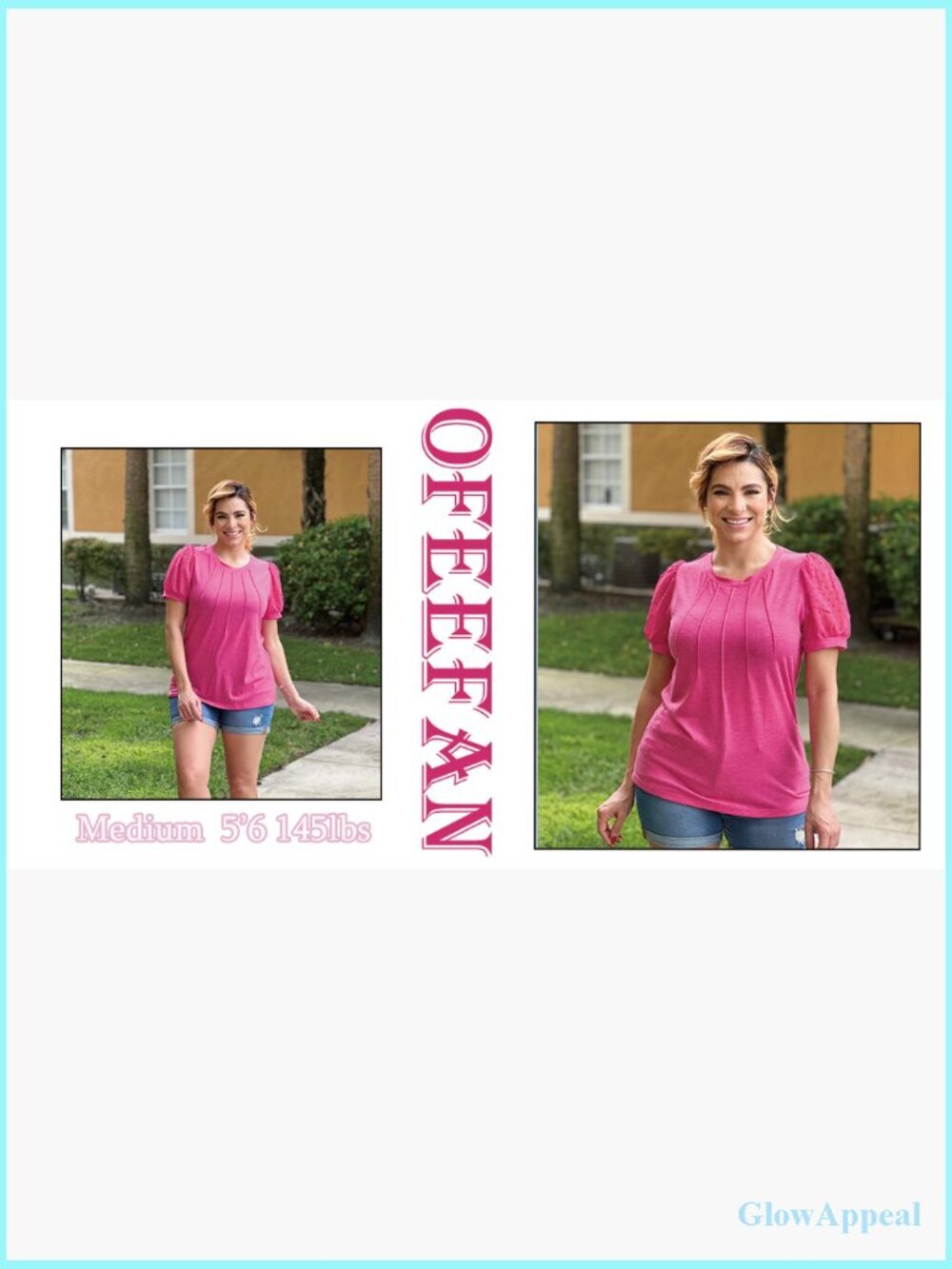 Pleated Swiss Dot Puff Sleeve Crew Neck T-Shirt Loose Casual Top S-3XL - Picture 7 of 7